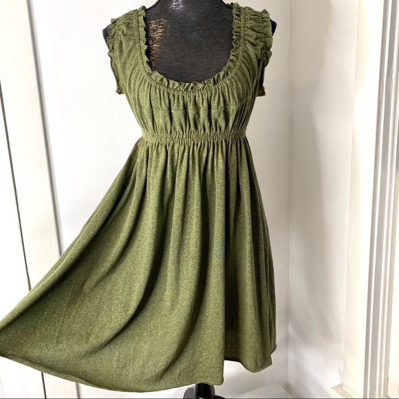 Free People Dresses & Skirts - Free People Ruffled Sage Green Flowy Dress